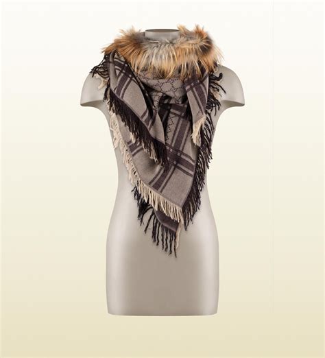 pashmina gucci donna|gucci scarf with fur trim.